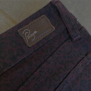 Paige Peg  skinny Plum Cheetah jeans SZ 24